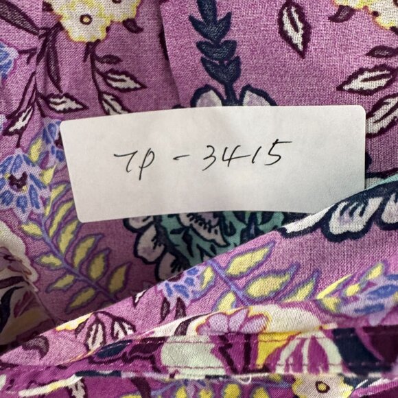 Talbots Top 2X Floral Ruffle Sleeve Floret Medallion Multicolored NWT TP-3415 - Picture 2 of 8